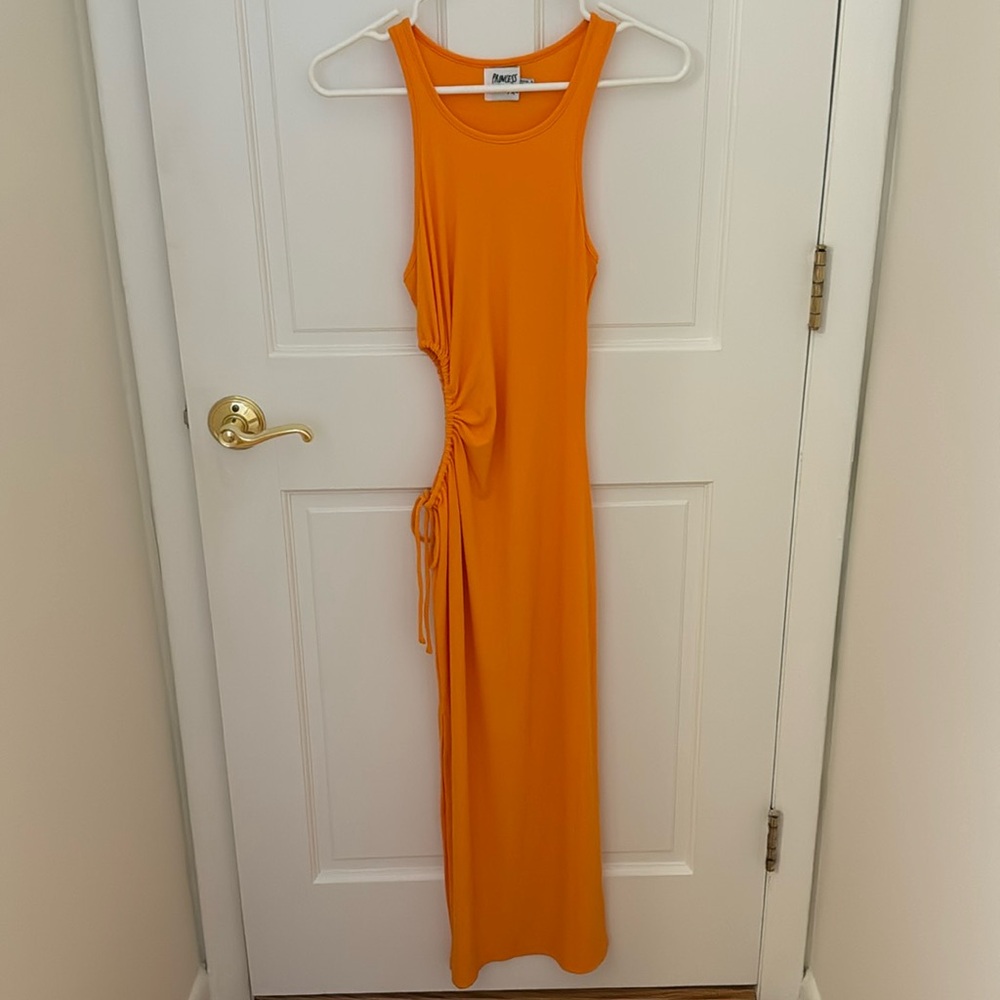 NWOT Princess Polly neon orange cutout maxi dress size 4